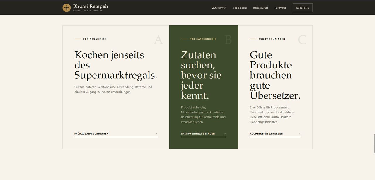 Zielgruppen-Ansprache – Bhumi Rempah