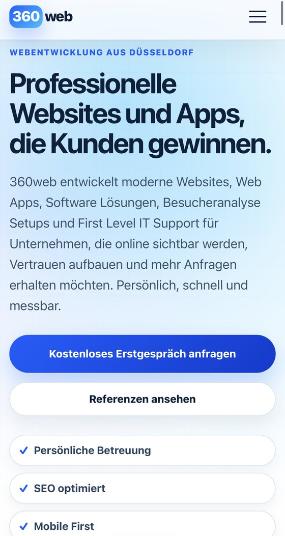 Mobile Ansicht – 360web.info
