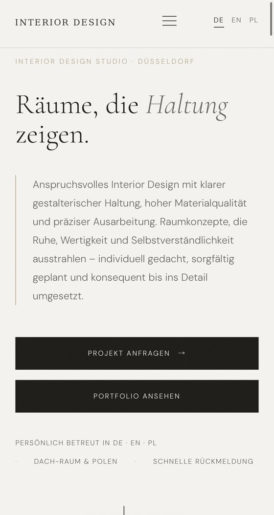 Mobile Ansicht – Innenarchitektur