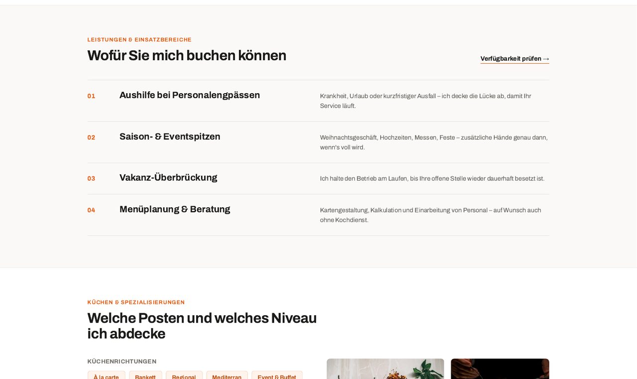 Über mich & Ablauf – Mietkoch